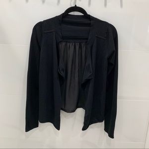 Black Mixed Media Cardigan